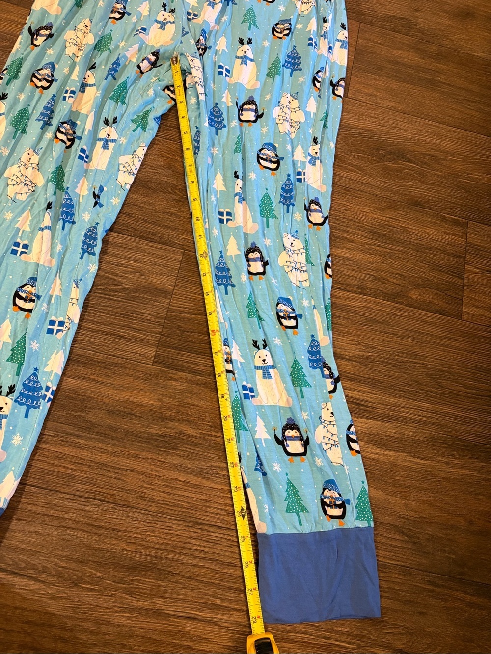 Bums & Roses Women’s Bamboo Penguins & Polar Bear Blue Jogger PJ Pants Size L - Picture 5 of 7